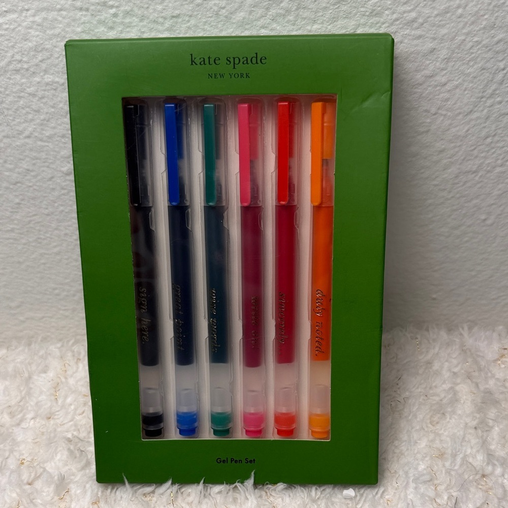 Kate Spade New York Great Point Gel‎ Pen Set of 6 Multicolor SKU 235321 NIB